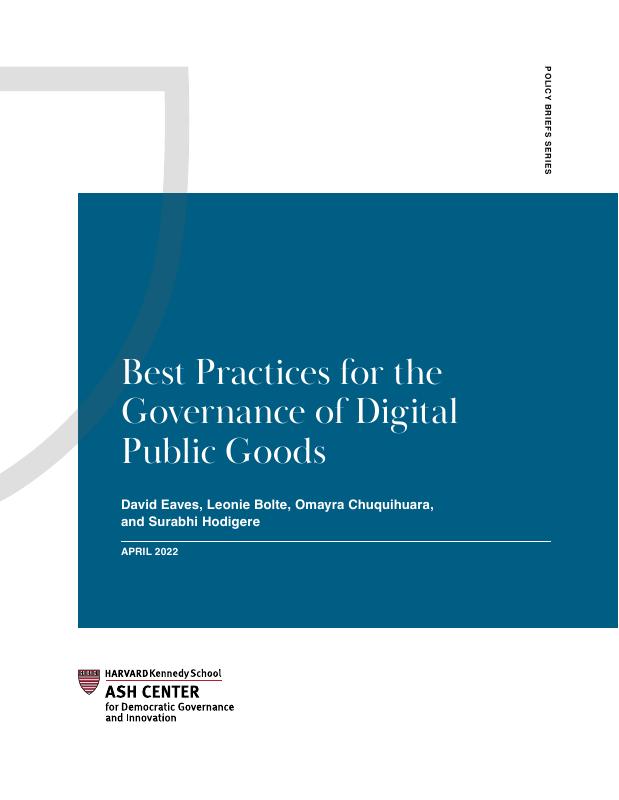 Cover image for Best Practices for the Governance of Digital Public Goods