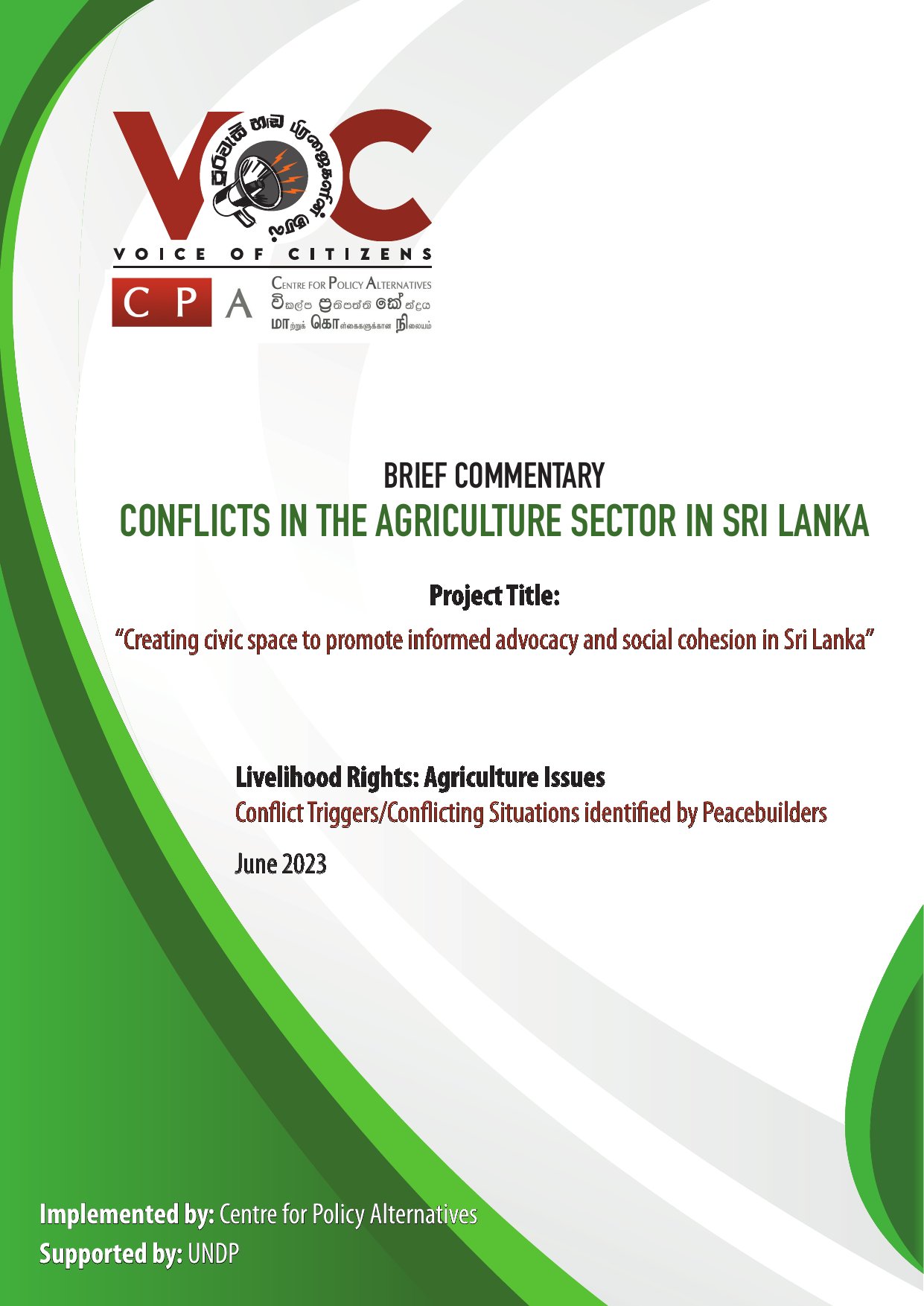 Cover image for Conflicts in the Agriculture Sector in Sri Lanka