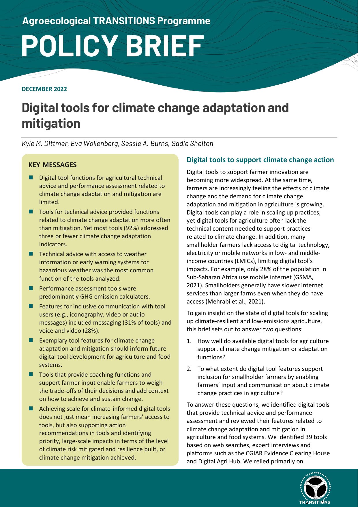 Cover image for Digital tools for climate change adaptation and mitigation