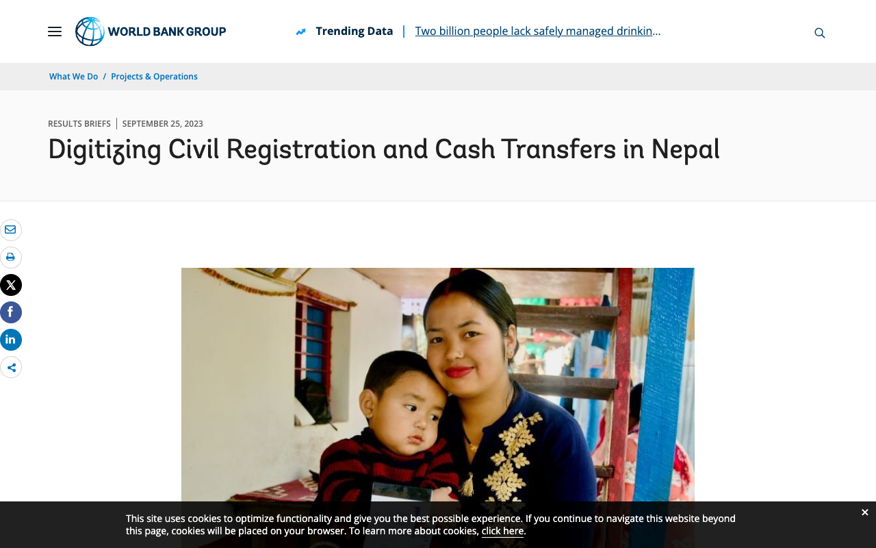 Cover image for Digitizing Civil Registration and Cash Transfers in Nepal