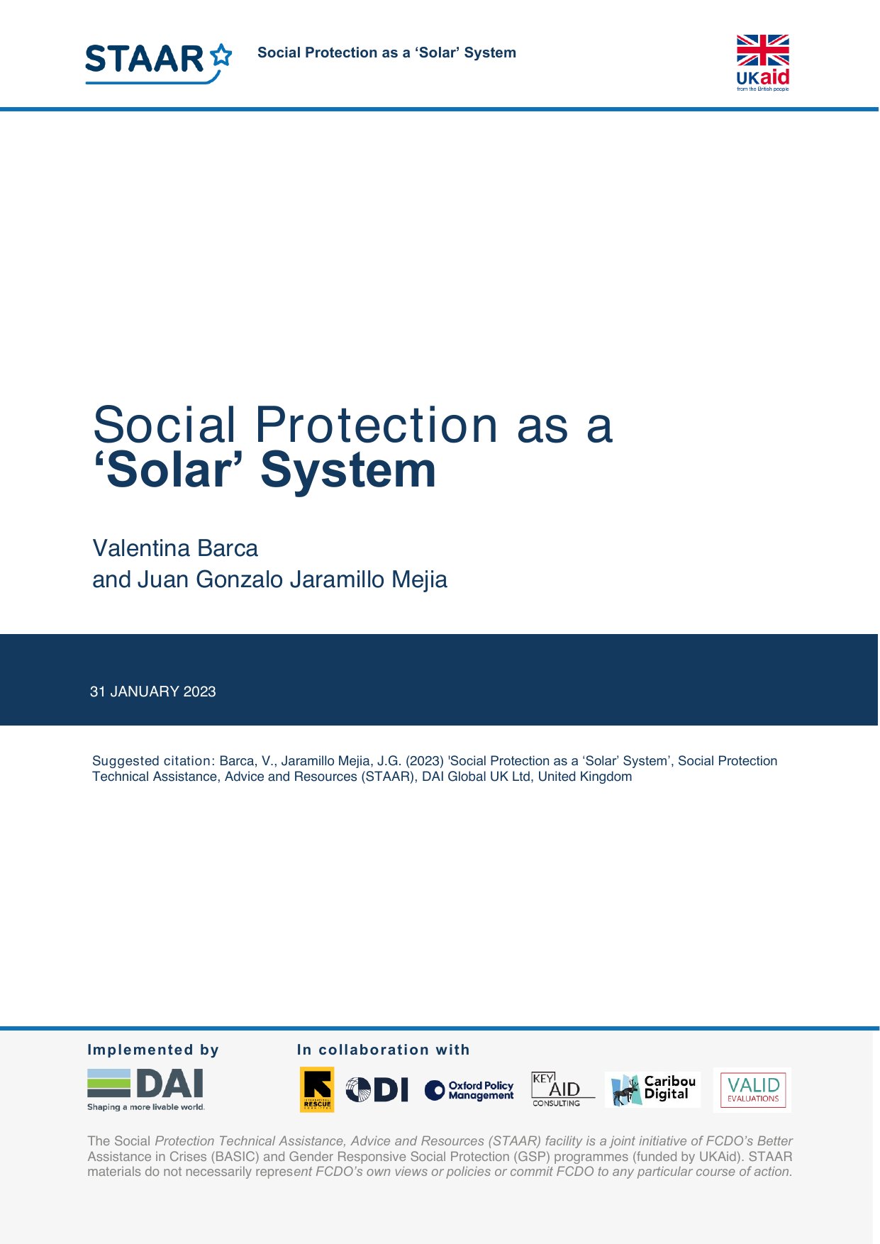 Cover image for Social Protection as a 'Solar' System