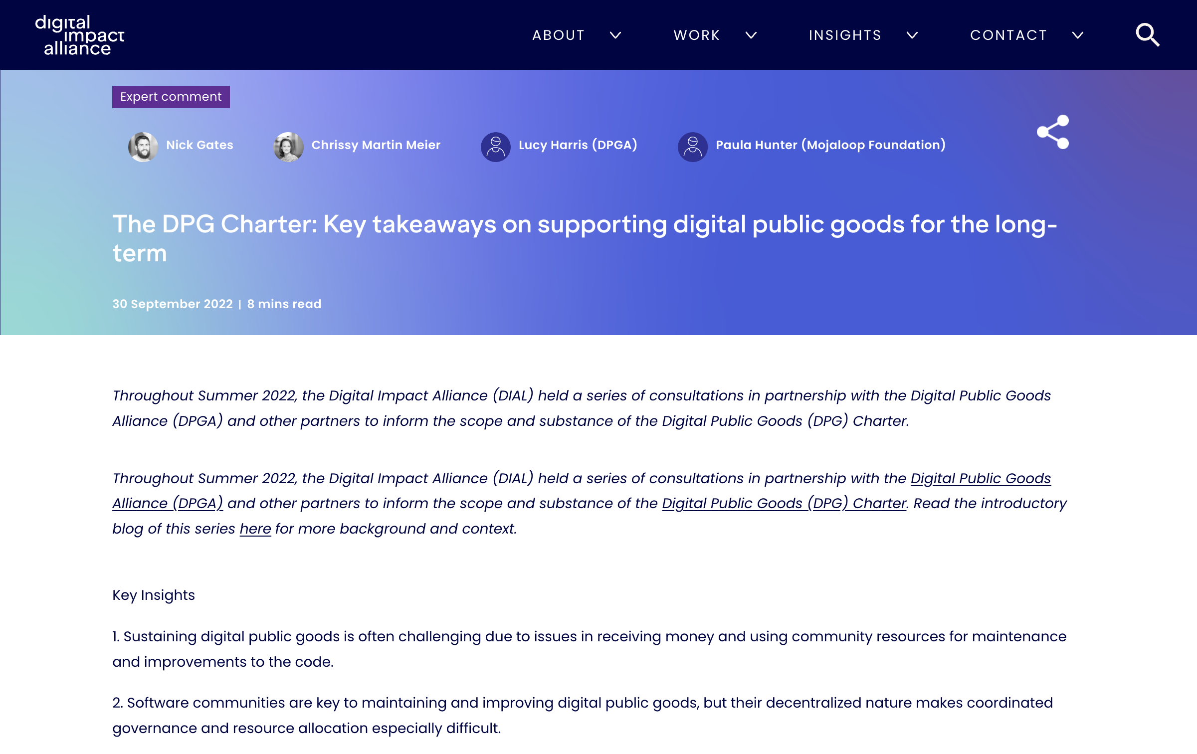 Cover image for The DPG Charter: Key takeaways on supporting digital public goods for the long-term