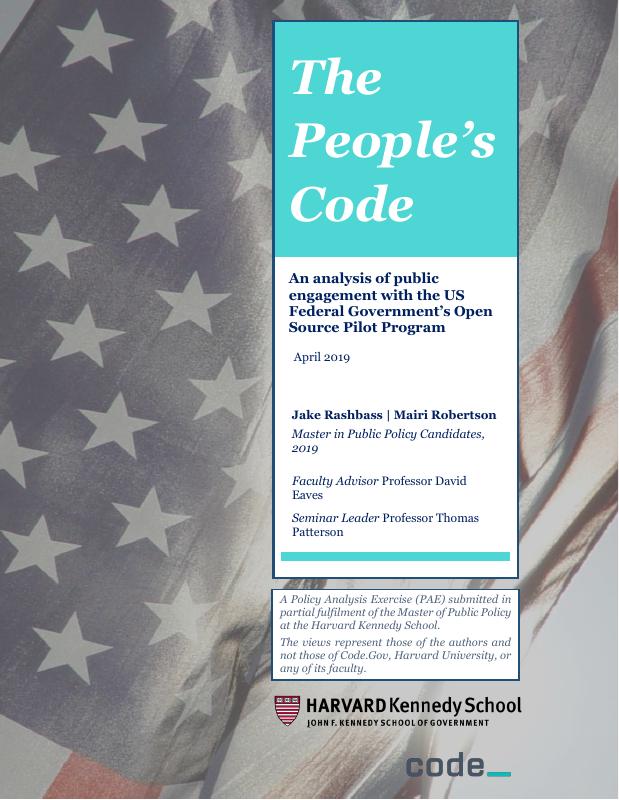 Cover image for The People's Code: An analysis of public engagement with the US Federal Government's Open Source Pilot Program