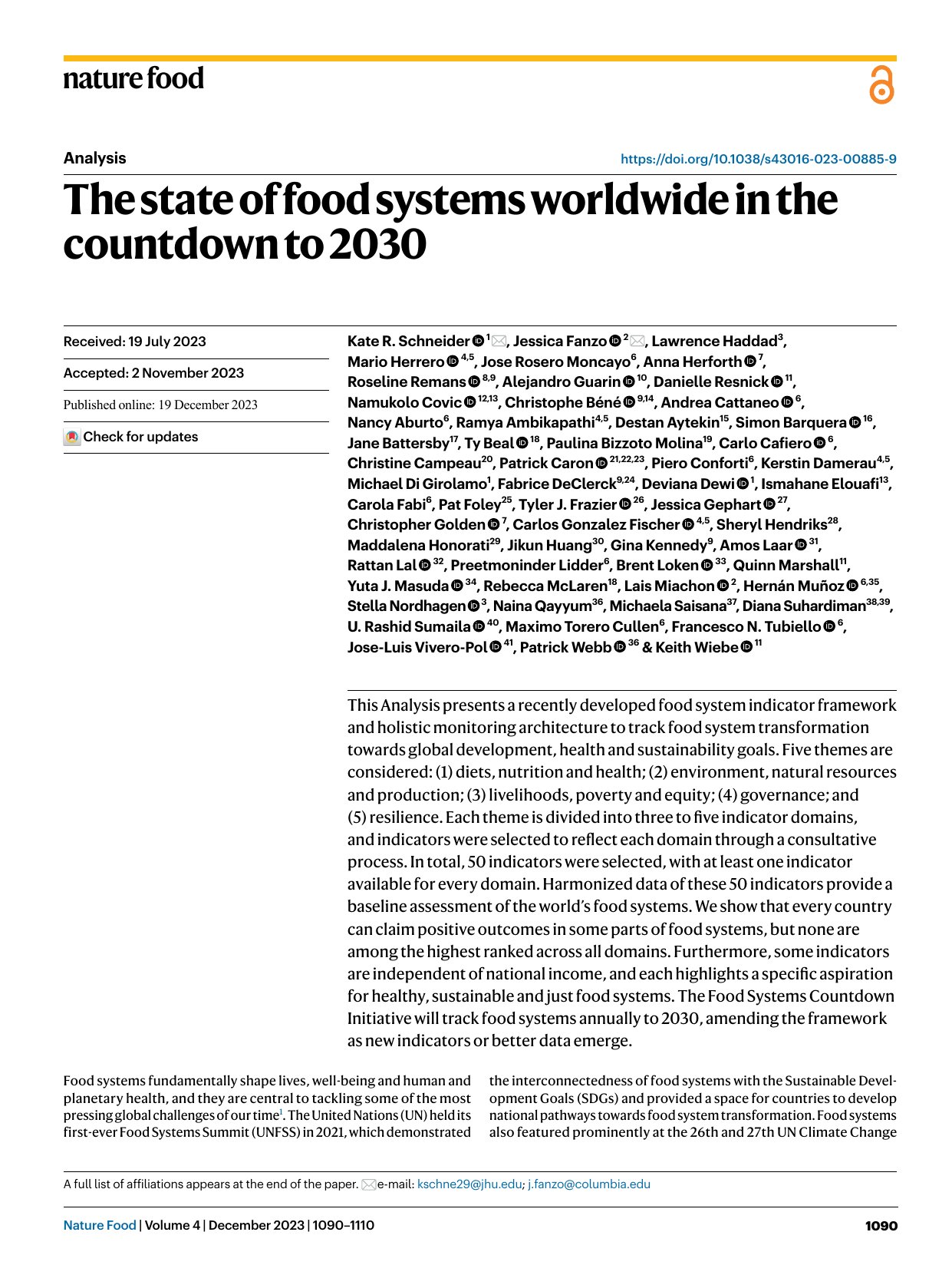Cover image for The state of food systems worldwide in the countdown to 2030