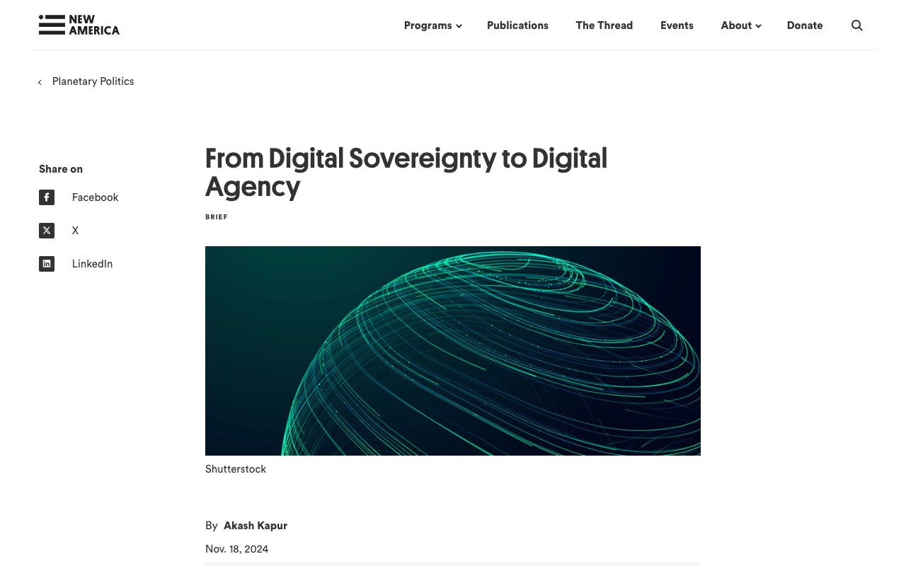 Cover image for From Digital Sovereignty to Digital Agency